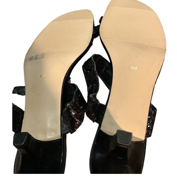$5$ add on AM by Ann Marino black bejeweled thong kitten heel. Size 8 - Picture 4 of 9